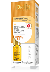 Revitalizing face serum with vitamins A+ E+ F