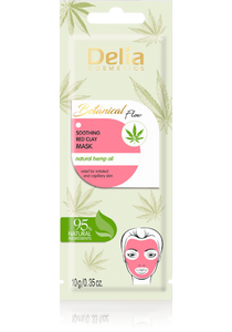 Soothing red clay mask with natural hemp oil
